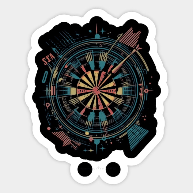 Dartboard Retro Vintage Sticker by Visual Vibes